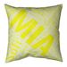 ArtVerse Florida Districts Word Art Leather Throw Pillow Cover Leather/Suede in Yellow | 20 H x 20 W x 1.5 D in | Wayfair CIT136-SQPG2GC