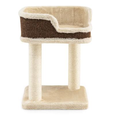 Costway Multi-Level Cat Climbing Tree with Scratching Posts and Large Plush Perch-Beige