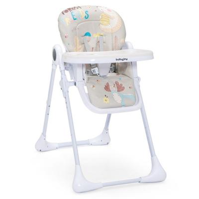 Costway Baby High Chair Folding Feeding Chair with Multiple Recline and Height Positions-Gray