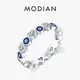 MODIAN-Bague aux yeux bleus en émail en argent regardé 925 pour femme coeur romantique bague