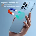 Coque rigide magnétique pour iPhone aimant ultra fin support de voiture housse de protection