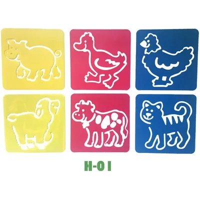Pochoirs d'art jetables pour enfants modèle de dessin d'animaux de chien de canard stbbles