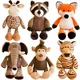 Peluche mignonne pour enfants éléphant girafe raton laveur renard tigre singe chien jouets