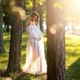 Robe Longue Transparente en Tulle à Pois Blancs Tenue à Manches Lanternes pour Séance Photo