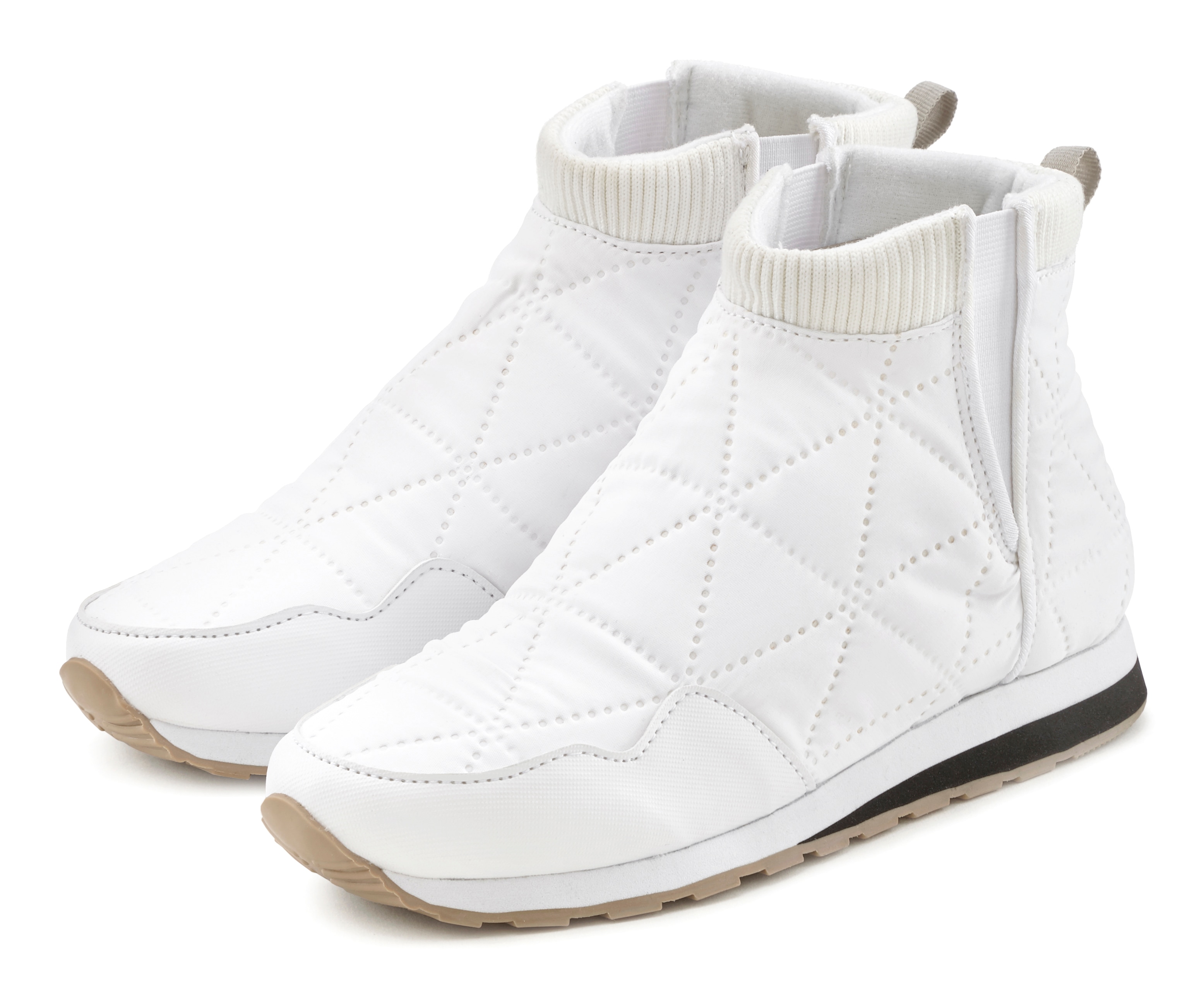 Winterstiefelette VIVANCE, Damen, Gr. 38, weiß, Obermaterial: 50% Lederimitat, 50% Nylon. Futter: 100% Textilmaterial. Decksohle: 100% Textilmaterial. Laufsohle: 100% Synthetik, unifarben, Schuhe, in modischer Stepp-Optik, Ankle Stiefeletten,...