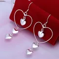Boucle d'oreille couleur argent en forme de coeur Rhyle joli cadeau de la Saint-Valentin bijoux à