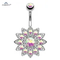 Starbeauty-Piercing de Nombril Arc-en-ciel Annie Boucle d'Oreille Fleur Bijoux de Corps 1 Pièce