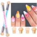 Pinceau nail art Stylo éponge à Double tête pour Nail Art brosse pour dégradé aérographe vernis