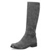 Schlupfstiefel CAPRICE, Damen, Gr. 37,5, XS-Schaft, grau (dunkelgrau), Textil, unifarben, klassisch, Schuhe, Blockabsatz, Langschaftstiefel in klassischer Linie, XS Schaft