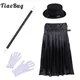 Costume de Magicien pour Enfant Garçon et Fille Cape Chapeau Baguette Magique Gants Ensemble de