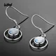 Boucles d'oreilles rondes en argent regardé 925 pour femmes boucles d'oreilles pendantes en pierre