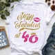 Sassy and Fabulous With 40 Graphic Print T-Shirt for Women Crown Lips Tshirt for Female Happy