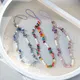 Bracelet de téléphone portable en perles de pierre colorées pour femmes et filles bracelet de