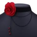 Tour de cou gothique pour femme rose rouge noir fleur de mode collier JODecor accessoires de