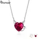 Bamoer – collier en argent Sterling 100% pour femmes pendentif en Zircon rouge petit diable à la