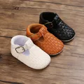 Chaussures mocassins rétro multicolores en cuir pour bébé souliers pour enfant nouveau-né garçon