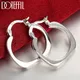 DOTEFFIL – boucles d'oreilles créoles plates carrées et rondes en argent Sterling 925 de 20mm pour