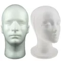 Tête de Mannequin en Polystyrène Blanc Modèle de Tête en Mousse de Styromousse Support pour