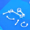 Piercing Labret et Tragus en Silicone Boule Acrylique Transparente Barre Punk Anneau Jules