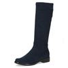 Schlupfstiefel CAPRICE, Damen, Gr. 38,5, XS-Schaft, blau (dunkelblau), Textil, unifarben, klassisch, Schuhe, Blockabsatz, Langschaftstiefel in klassischer Linie, XS Schaft