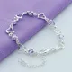Bracelet coeur en cristal violet cubique pour femme cadeau d'amour bijoux en argent 2024 mode 925