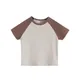 PUWD-T-shirt en patchwork mince pour filles t-shirts courts décontractés pour femmes mode vintage