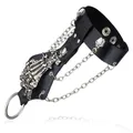 Bracelet en cuir unisexe exquis Punk Rock Cool Gothic Snake Forward Modules Seton Skull Hand