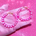 Boucles d'oreilles créoles coeur de pêche rose pour femmes accessoires Y2k mode coréenne boucles