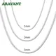 Aravant-Collier en Argent 925 pour Homme et Femme Pendentif Bijoux à la Mode 1mm 2mm 3mm