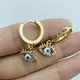 Boucles d'oreilles Blue Evil Eye Hoop pour femmes document en or qualité supérieure AAA Zcomprend