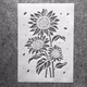 Pochoirs A4 à motifs tournesol 29x21cm pour bricolage peinture murale Scrapbook coloriage