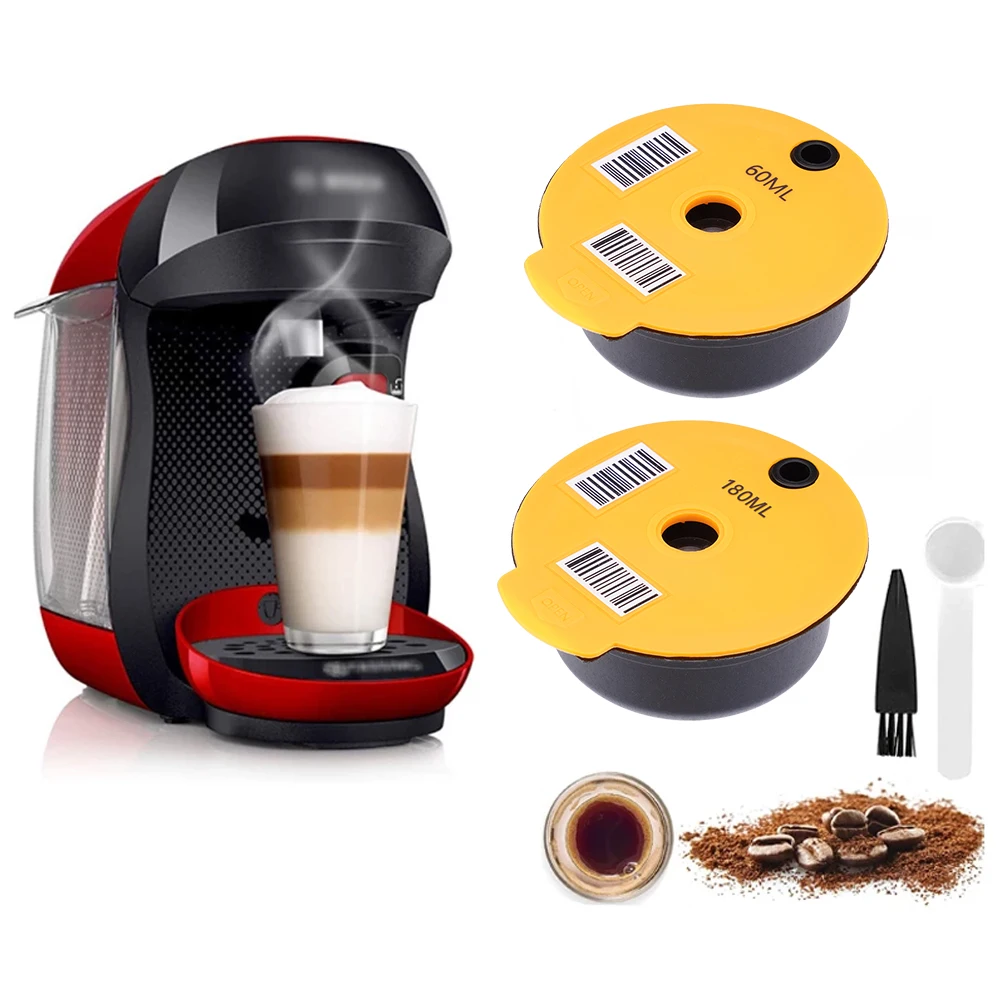 Capsules de café réutilisables, compatibles avec Bosch Happy Suny Vivy Tassimo, accessoires pour cafetière expresso 60/180/200/220ml