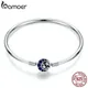 BAMOER – Bracelet en argent Sterling 100% bleu CZ avec lune et étoile pour femme bijoux en argent