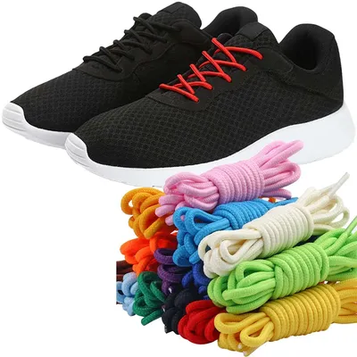 1 paire de lacets ronds solides classiques en Polyester Durable pour chaussures de baskets