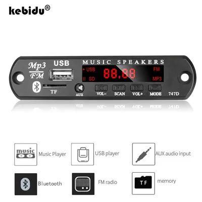 Kebidu-Carte décodeur MP3 sans fil Bluetooth 9V-12V carte décodeur WAV technologie audio radio