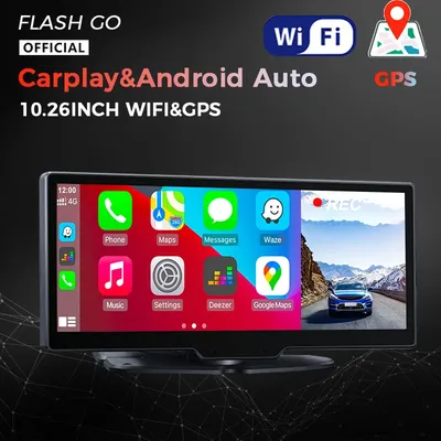 Caméra de rétroviseur de voiture WiFi 4K GPS Carplay Android Auto connexion filaire sans fil et