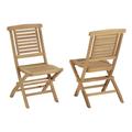 Chaises de jardin pliantes en teck massif (lot de 2)