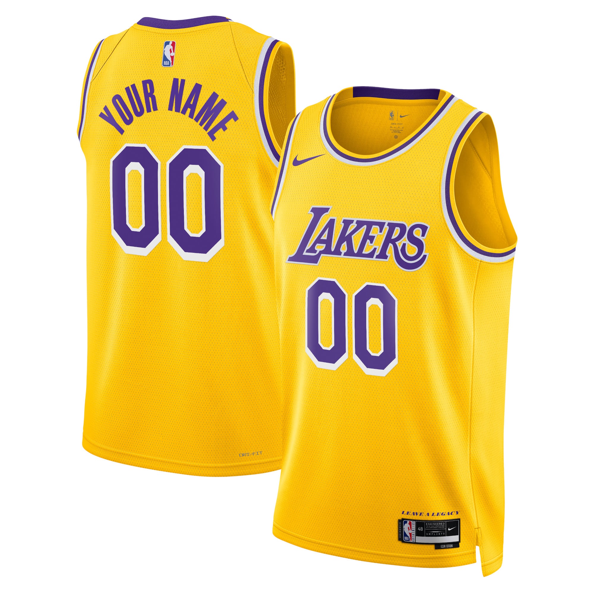 Maillot Nike Icon Swingman des Lakers de Los Angeles - Personnalisé - Unisexe - Homme Taille: S