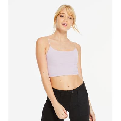 Aeropostale Womens' Seriously Soft Scoop-Neck Cropped Cami - Light Purple - Size L - Cotton