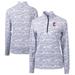 Women's Cutter & Buck Charcoal Cleveland Guardians Traverse Camo Print Stretch Quarter-Zip Pullover Top