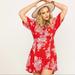 Free People Dresses | Free People Red And Blue Hawaiian Floral Mini Dress With Collar | Color: Blue/Red | Size: M