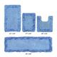 Shaggy Border Bath Rug Mat, 5 Pc Set, (17" X 24" | 20" X 20" | 21" X 34" | 24" X 40" | 20" X 60") by Better Trends in Blue