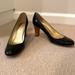 J. Crew Shoes | J. Crew Black Patent Pump Heels With 3 Inch Wood Heels Size 8 | Color: Black/Tan | Size: 8