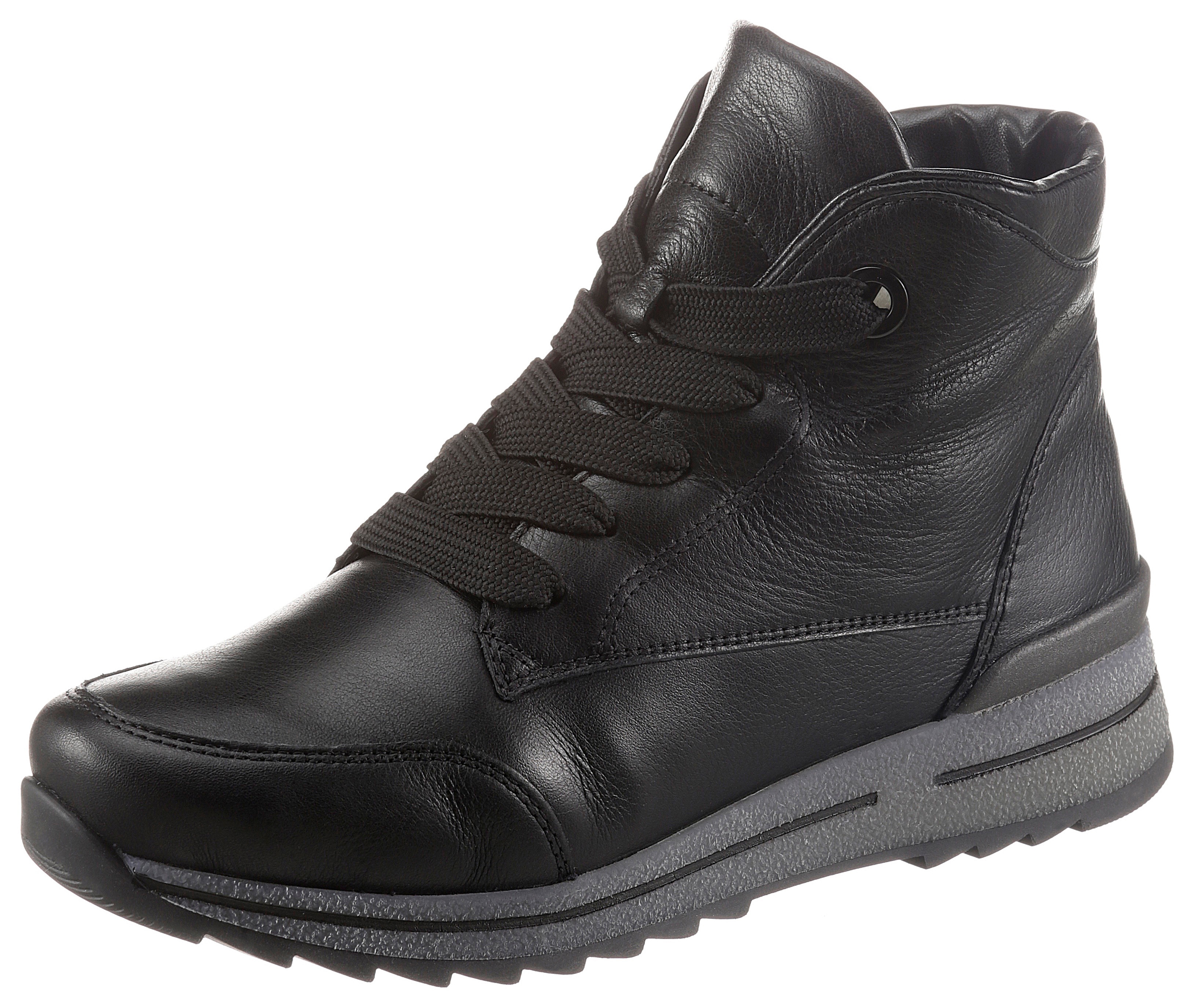 Winterboots ARA "OSAKA", Damen, Gr. 5 (38), schwarz, Glattleder, Schuhe Winterboots, Schnürboots, High Top Sneaker in G-Weite (= weit), Topseller