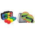 Schildköt Fun Boccia Set, 4X 2 Kunstoffkugeln, 1x Zielkugel, in wiederverschließbarer Tragetasche, 970009 & Funsports Ball, Neopren Klettball Set, 970222, One Size