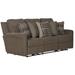 Red Barrel Studio® 83" Dual Reclining Upholstered Sofa w/ Accent Pillows Polyester in Brown | 39 H x 83 W x 39 D in | Wayfair