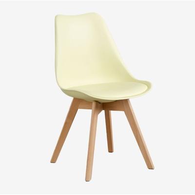 Esszimmerstuhl aus Polypropylen und Buchenholz Nordic Mousse Zitrone - Sklum Image