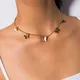 Collier ras du cou en forme de papillon plaqué or et argent pour femmes bijou court d'été cadeau