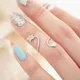 Punk Cool Charms Nail Sets for Women Fake Nail Art Finger Rings Bathroom T Adjustable Opening