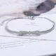 Bracelet en argent incrusté de nœud papillon chaîne pendentif en argent pour femmes cadeau de